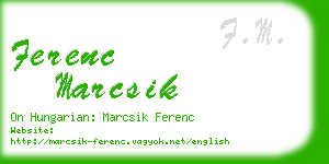 ferenc marcsik business card